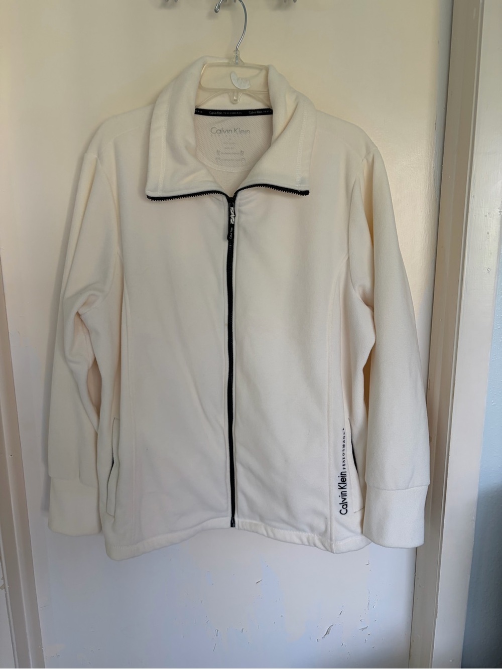 Calvin Klein Cream Lightweight Full-Zip Jacket